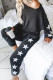 Casual Simplicity Print Patchwork O Neck Long Sleeve Two Pieces