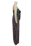 Sexy Casual National Totem Printing Strapless Loose Jumpsuits