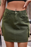 Casual Street Solid Pocket Regular Straight Solid Color Bottoms