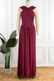 Sweet Elegant Solid Backless Slit Scarf Collar A Line Dresses
