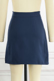 Elegant Simplicity Solid Zipper Regular High Waist Type A Solid Color Bottoms