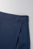 Elegant Simplicity Solid Zipper Regular High Waist Type A Solid Color Bottoms