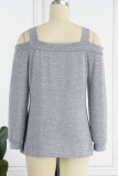 Casual Simplicity Solid Solid Color Square Collar Tops
