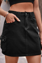 Casual Street Solid Pocket Regular Straight Solid Color Bottoms