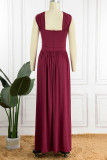 Sweet Elegant Solid Backless Slit Scarf Collar A Line Dresses