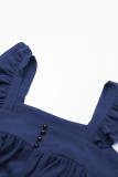Casual Vacation Solid Flounce Square Collar A Line Dresses