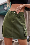 Casual Street Solid Pocket Regular Straight Solid Color Bottoms