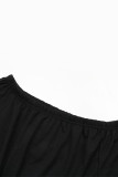 Casual Simplicity Solid Draw String Off the Shoulder Loose Rompers