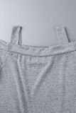 Casual Simplicity Solid Solid Color Square Collar Tops