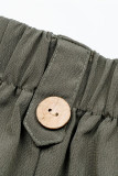 Casual Buttons Loose Straight Solid Color Bottoms