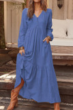 Casual Simplicity Solid Solid Color O Neck Irregular Dress Dresses
