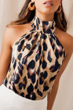 Sexy Print Pierced Halter T-Shirts