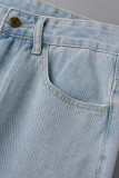 Street Butterfly Print Make Old Patchwork Mid Waist Loose Denim Jeans