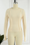 Casual Simplicity Solid Solid Color O Neck Tops