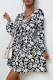 Elegant Print Patchwork V Neck A Line Dresses