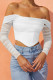 Sexy Solid Fold Asymmetrical Off the Shoulder Tops