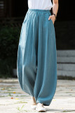 Solid Solid Color Loose High Waist Solid Color Bottoms