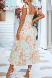 Sweet Elegant Solid Bandage Square Collar A Line Dresses