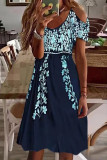Bohemian Vintage Print Patchwork V Neck Dresses