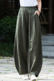 Solid Solid Color Loose High Waist Solid Color Bottoms