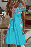 Bohemian Vintage Print Patchwork V Neck Dresses