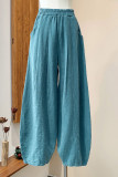 Solid Solid Color Loose High Waist Solid Color Bottoms