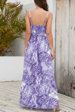 Sexy Vacation Floral Contrast V Neck A Line Dresses