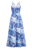 Sexy Vacation Floral Contrast V Neck A Line Dresses