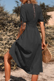 Casual Vacation Solid Bandage V Neck A Line Dresses