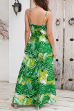 Sexy Vacation Floral Contrast V Neck A Line Dresses