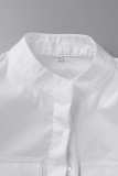 Casual Simplicity Solid Solid Color Turndown Collar Tops