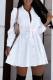 Casual Simplicity Solid Frenulum Turndown Collar A Line Dresses