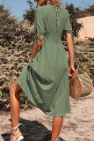 Casual Vacation Solid Bandage V Neck A Line Dresses
