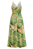 Sexy Vacation Floral Contrast V Neck A Line Dresses