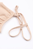 Casual Vacation Solid Bandage V Neck A Line Dresses