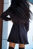 Casual Simplicity Solid Frenulum Turndown Collar A Line Dresses