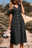 Casual Vacation Solid Bandage V Neck A Line Dresses