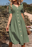 Casual Vacation Solid Bandage V Neck A Line Dresses