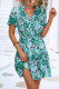 Sweet Floral Bandage V Neck Pencil Skirt Short Sleeve Dress