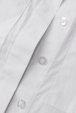 Casual Simplicity Solid Solid Color Turndown Collar Tops