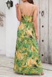 Sexy Vacation Floral Contrast V Neck A Line Dresses