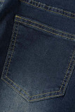 Casual Street Solid Buckle Loose Denim Jeans