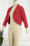 Elegant Solid Color Mandarin Collar Outerwear