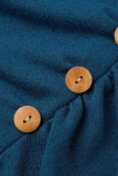 Casual Solid Buttons V Neck Tops