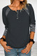 Casual Print Patchwork Buckle O Neck Tops