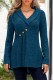 Casual Solid Buttons V Neck Tops
