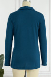 Casual Solid Buttons V Neck Tops