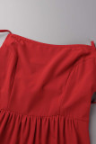 Elegant Simplicity Solid Backless Solid Color Square Collar Sling Dress Dresses