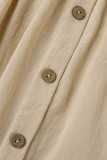 Sweet Simplicity Solid Buckle Solid Color V Neck A Line Dresses