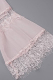 Elegant Solid Lace V Neck Cake Skirt Dresses